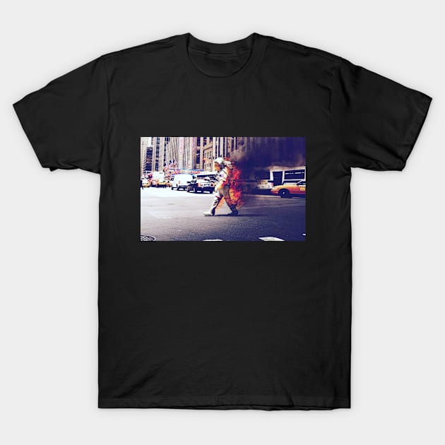 Fire Astronaut T-Shirt by DougieDoug
